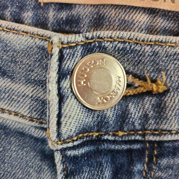 New Hudson Women's (32) Barbara High Rise Bootcut Crop Raw Hem Blue Jeans $195 - Picture 7 of 15